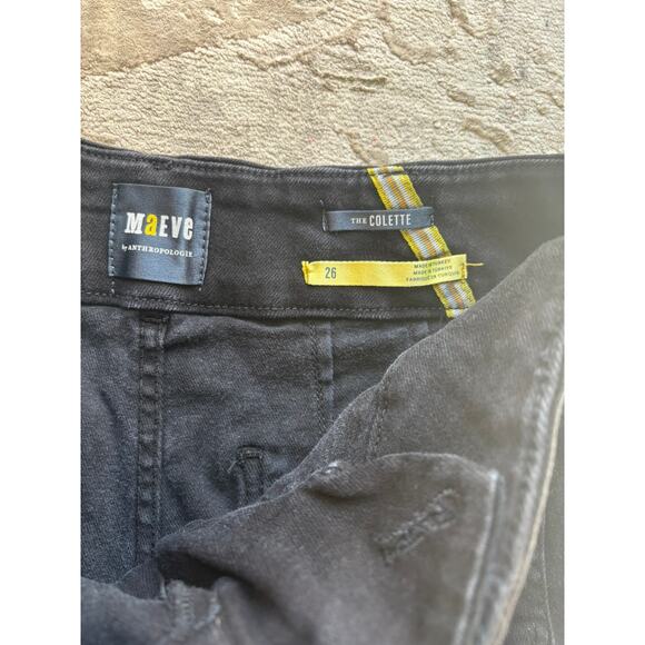 Maeve Anthropologie The Colette Black Wide Leg Pants Size 26 High Rise - Picture 4 of 8